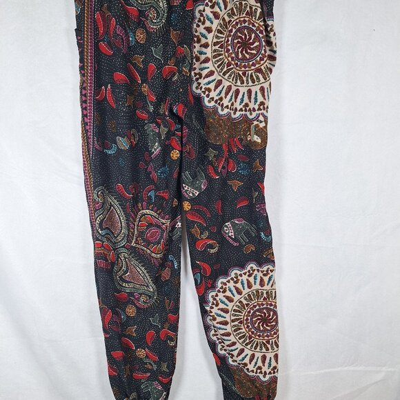 boho hippie Pants - Boho-Chic Paisley Patterned Harem Pants Elastic Waist & Ankles Fit Multicolor De